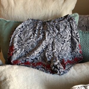 These are paisley design shorts from Francesca’s!